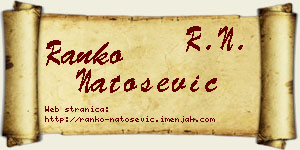 Ranko Natošević vizit kartica
